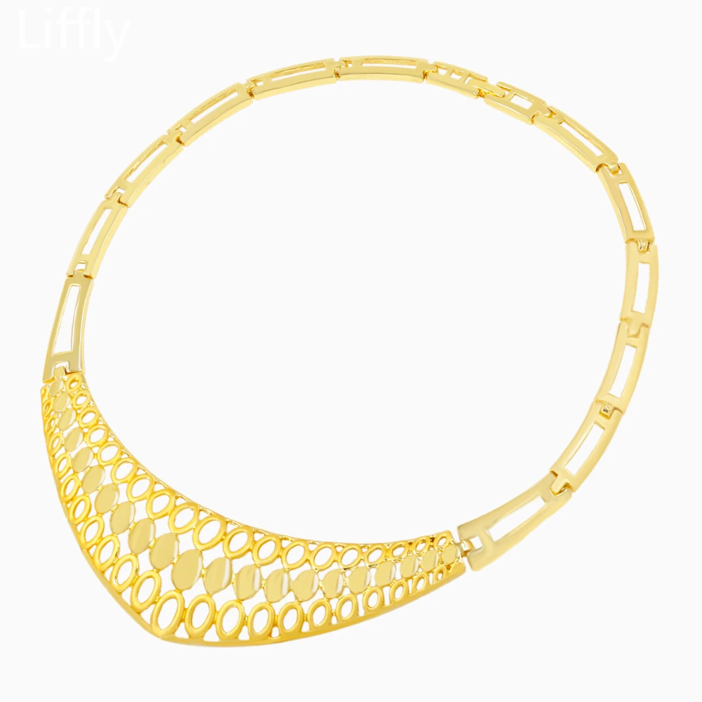 Арабские модные классические 24 Золотые Ювелирные наборы ожерелье браслет кольцо