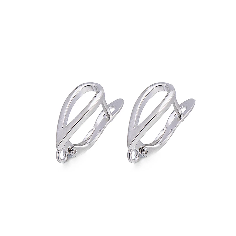 silver Pipitree DIY серьги-кольца фурнитура для изготовления ювелирных изделий Медь CZ Циркон Серебро Золото Цвет Круглые Серьги Крючки застежки аксессуары - Цвет: silver