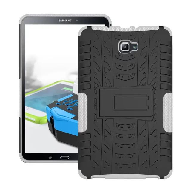 white Силиконовый ТПУ+ PC противоударный чехол-подставка для samsung GALAXY Tab A A6 10,1 T580 T585 T580N T585N 10,1 дюймовый чехол для планшета+ пленка+ ручка - Цвет: white