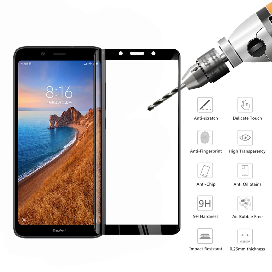 Защитное стекло ksiomi redmi 6a закаленное для xiaomi 7a 5a защитная пленка экрана xiami xiomi A7 A6