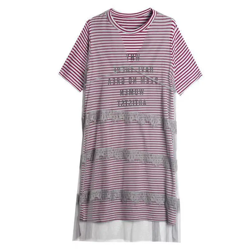 Sweet Short Sleeves O-neck Summer New Fashion Style Maternity Dress Letter Printed Cotton Lining with Mesh Pregnant Women | Мать и