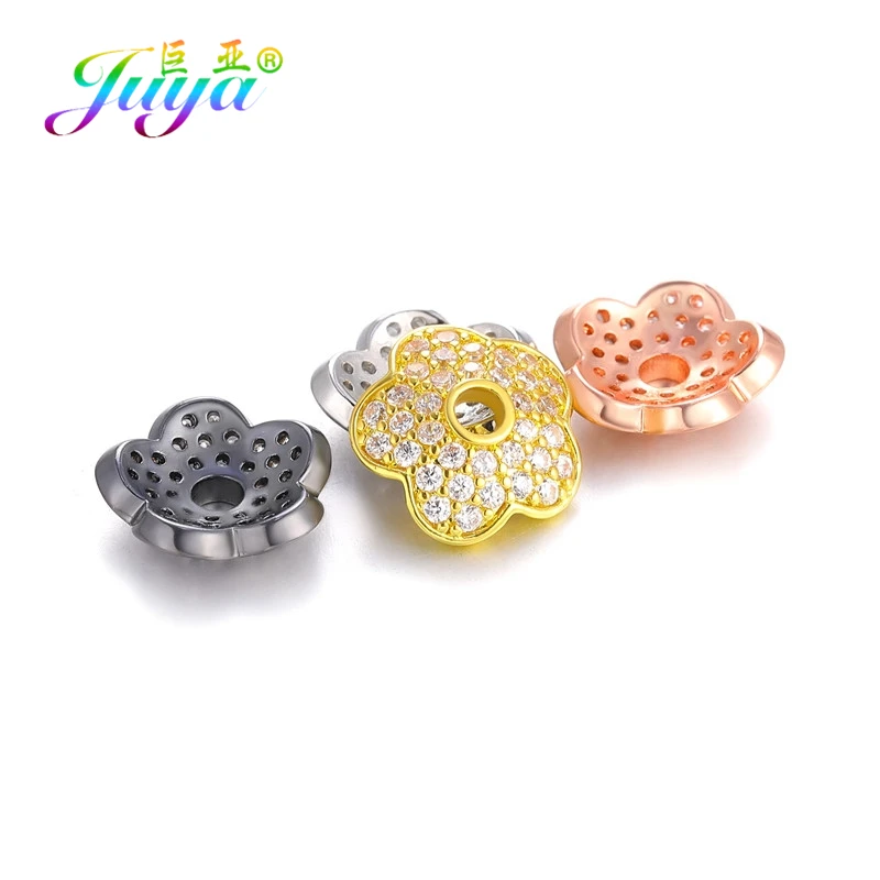 

Juya DIY Tassels Jewelry Components 8 10 12 mm Decoration Round Flower Spacer Bead Caps Accessories For Fashion Jewelry Material