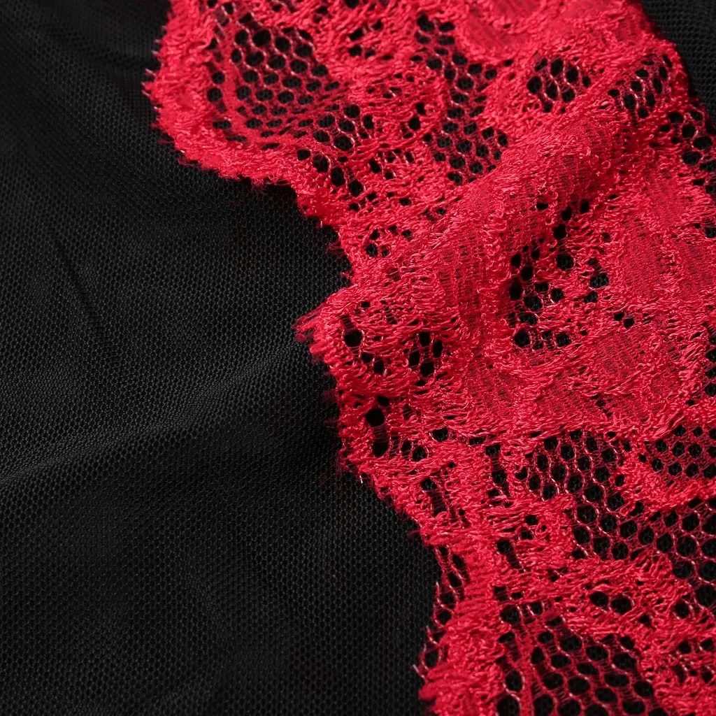 

Women Deep V-Neck Lace Lingerie Bowknot Bodysuit Jumpsit Backless Sleeveless Nightdress Sexy Ladies Plus Size Sleepwear