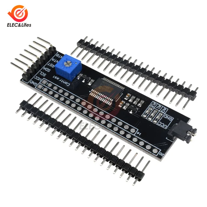 LCD Adapter board MCP23017 межсоединений интегральных схем I2C последовательный SPI модуля 128*64 ЖК-дисплей 1602/2004/12864 1602 ЖК-дисплей MCP23017 плата адаптера регулировки контраста для Arduino - Цвет: LCD Adapter board