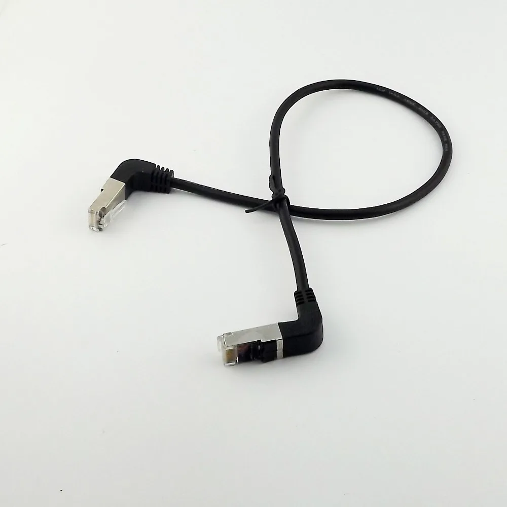 Фото 1 шт. RJ45 штекер вниз угловой Ethernet LAN Сетевой удлинитель адаптер кабель 50 см|plug