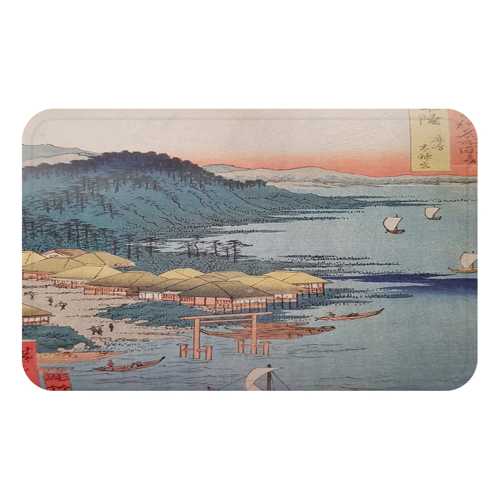 Традиционный японский коврик Ukiyoe для ванной декоративные Противоскользящие