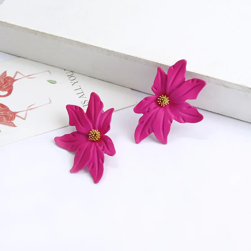 2019 New Arrival Cute Plant Resin Women Hyperbole Stud Earrings Small Fresh With Color Flowers Fashion Jewelry | Украшения и
