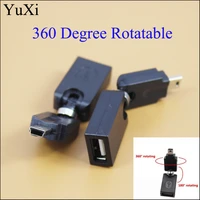 yuxi mini 5 pin male to usb 2 0 type a male 360 degree rotation angle adapter extension adaptor for mp3 mp4 players hy899