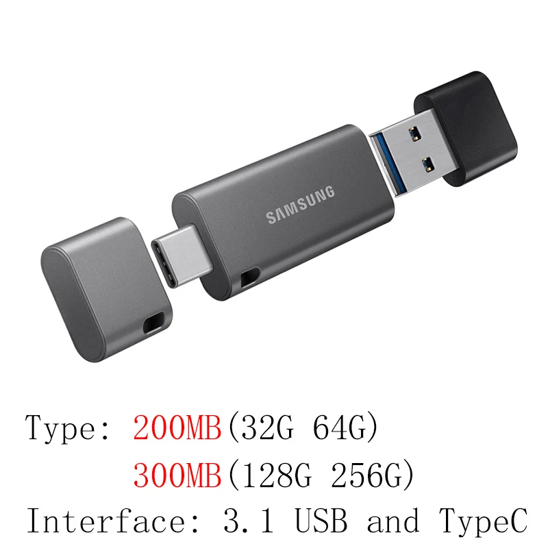 USB флеш-накопитель SAMSUNG type C OTG 64, 128 ГБ, флеш-накопитель 128 ГБ, 64 ГБ, 32 ГБ, 256 ГБ, флеш-накопитель 3,1, USB флешка, диск на ключ, память для телефона - Цвет: DB