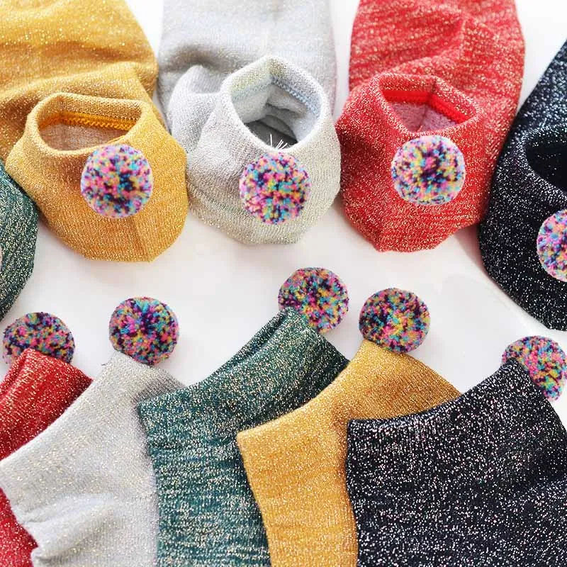 [EIOISAPRA] за ним следуют цветные шелковые носочки серебристого цвета креативные