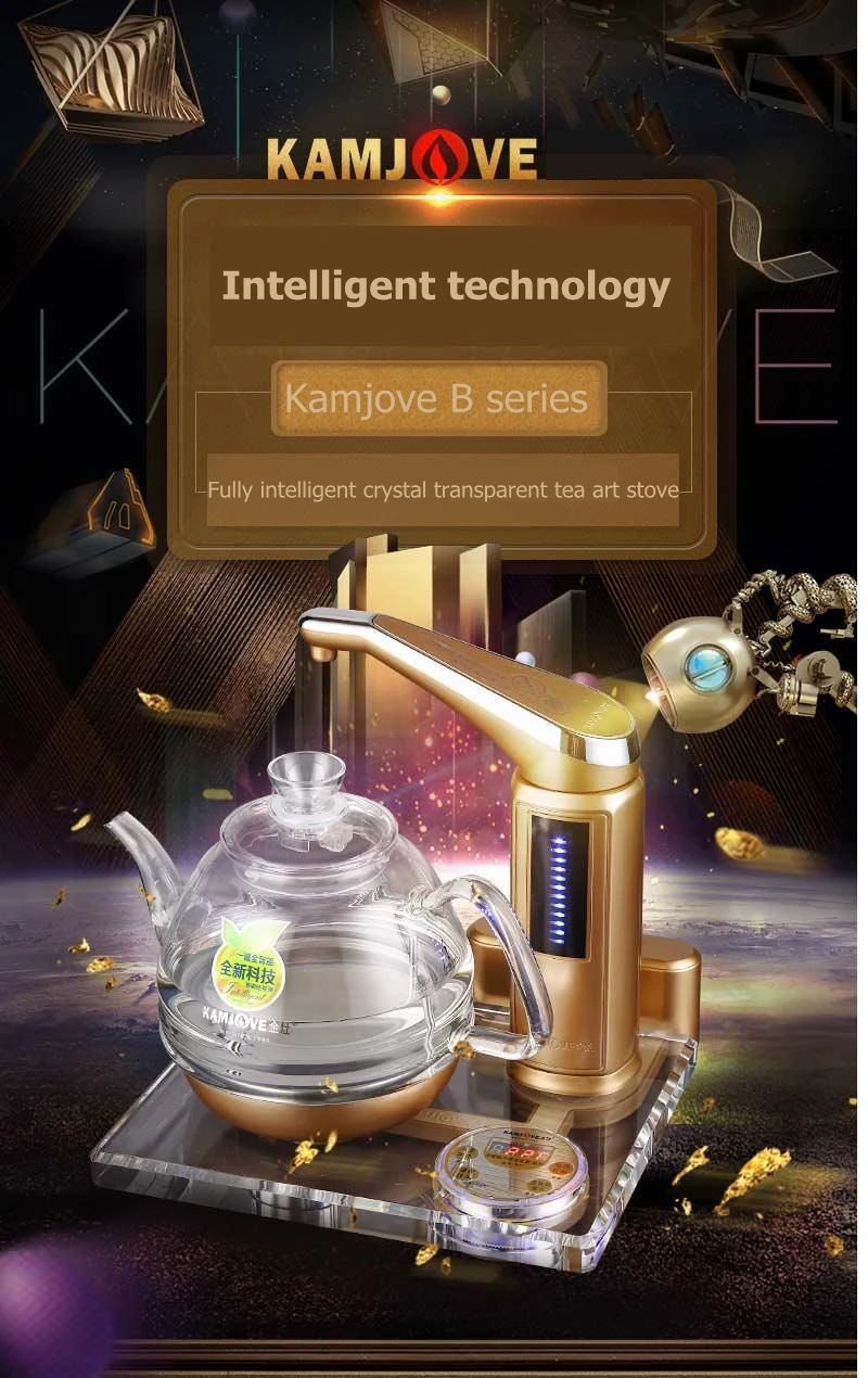 KAMJOVE утолщение стекла электрический чайник варить чай Здоровье интеллект цветное Хрустальное стекло электрический чайный набор для подогрева