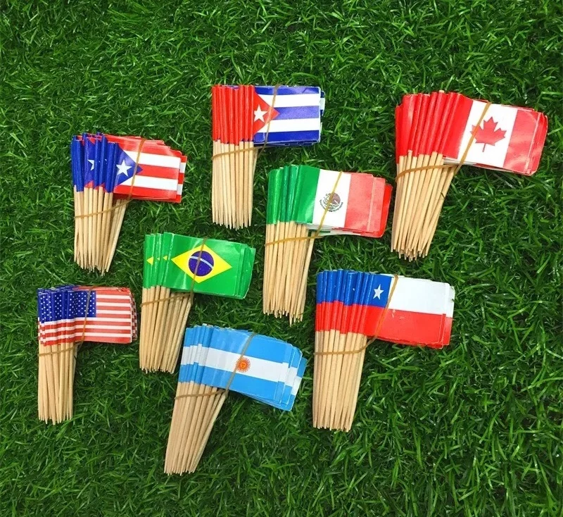 

Mexico Flag Paper Food Picks Dinner Cake Toothpicks Cupcake Decoration Fruit Cocktail Sticks Party Supplies