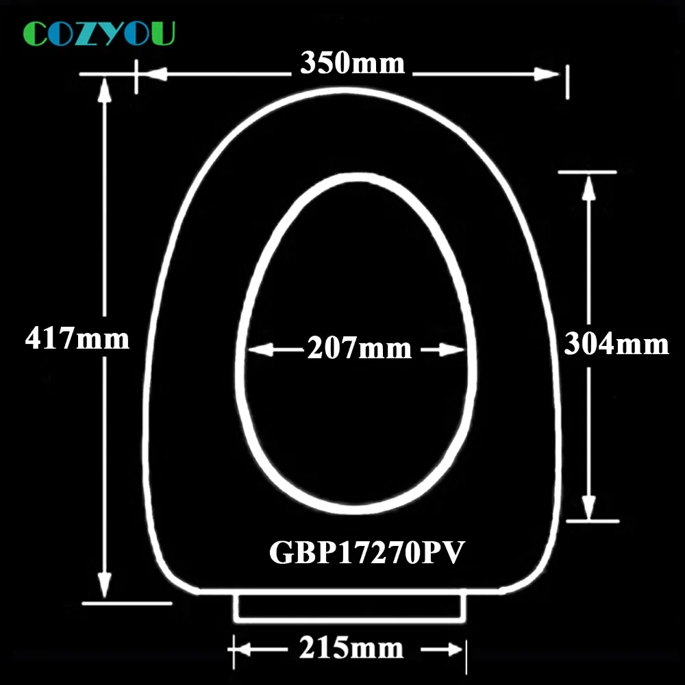 Удлиненное мягкое закрытое сиденье для унитаза PPQuick Release установки выше