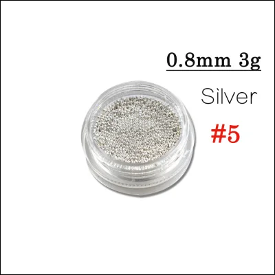 5Silver 1 коробка, золото, серебро, сделай сам, 3D дизайн ногтей, Стальные Бусины, икра для украшения ногтей, наконечники со стразами, аксессуары для маникюра TRNJ251 - Цвет: 5Silver