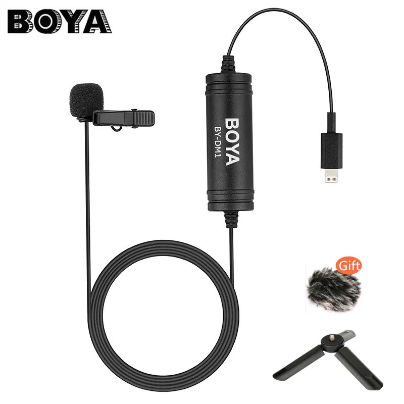 BOYA BY DM1 цифровой петличный микрофон с креплением для записи видео подсветкой типа