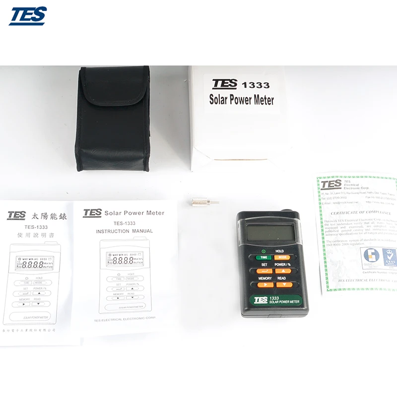 

TES-1333 Digital Radiation Detector Solar Cell Energy Tester Solar Power Meter