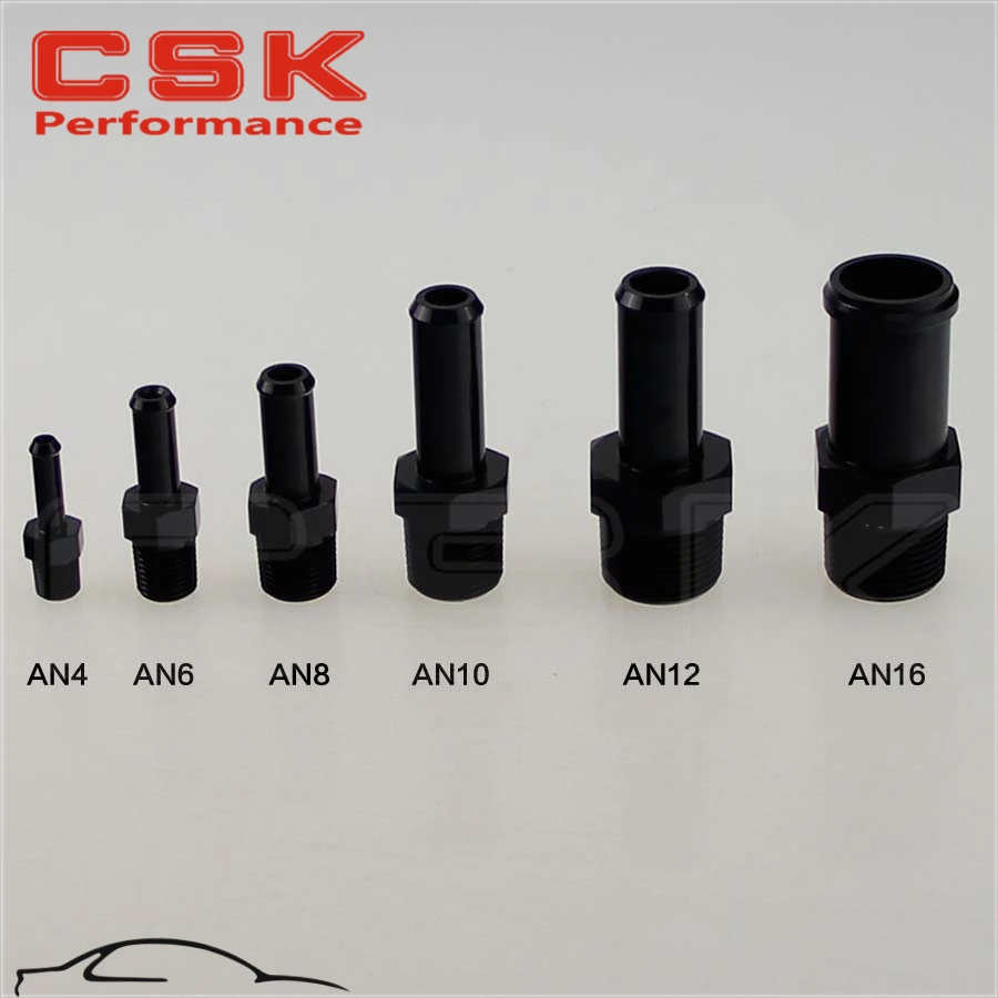 2 шт. алюминиевый 3/8 &quotNPT Мужской прямой 1/2&quot шланг соска AN8 фитинг черный|an8
