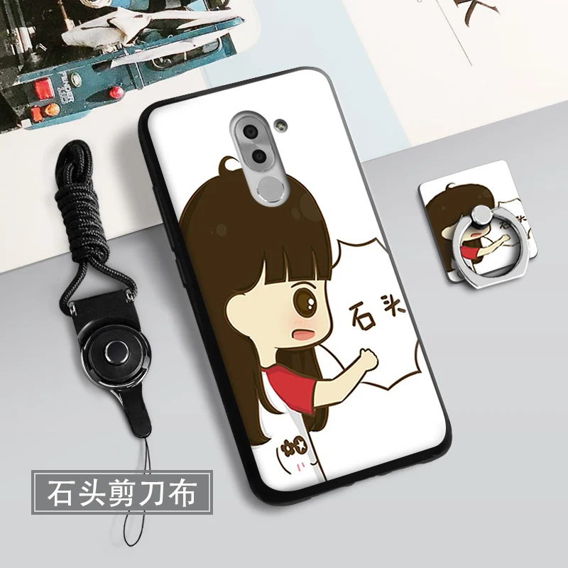 Чехол ALIVO для Huawei honor 6x с 3D рельефом и кольцом мягкий ТПУ чехол полной защитой
