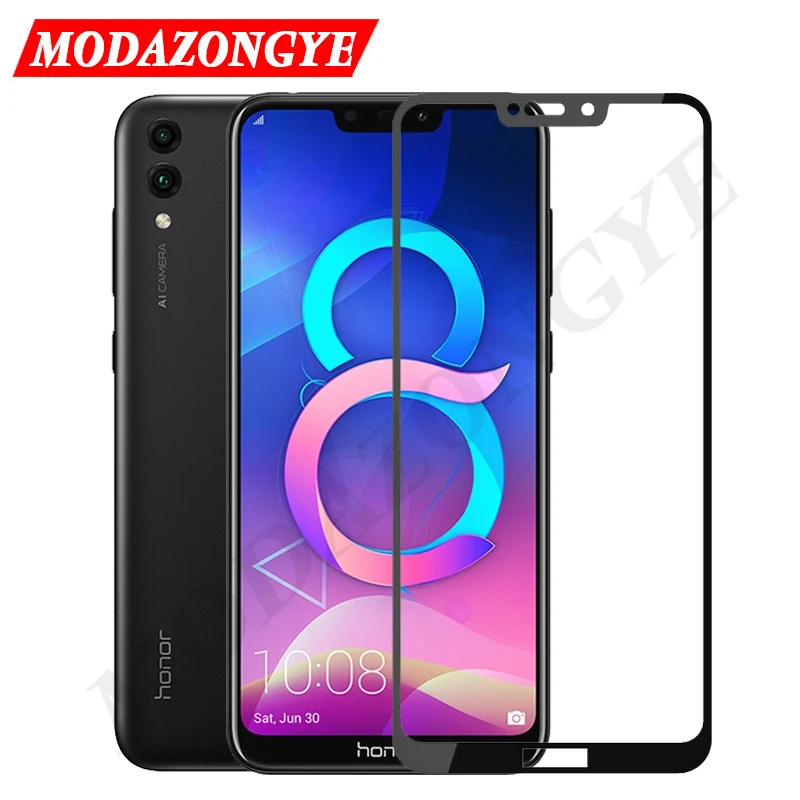 Защитное стекло для экрана Honor 8C закаленное с полным покрытием Huawei 6 26 8 |Защитные