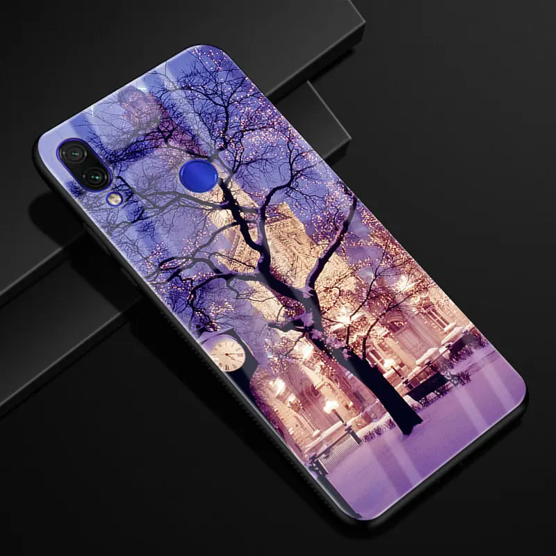 Для Xiaomi Redmi Note 7 чехол Модный Жесткий PC стекло задняя крышка для Xiaomi Redmi Note 7 Pro силиконовая рамка Fundas Redmi Note7 Capa