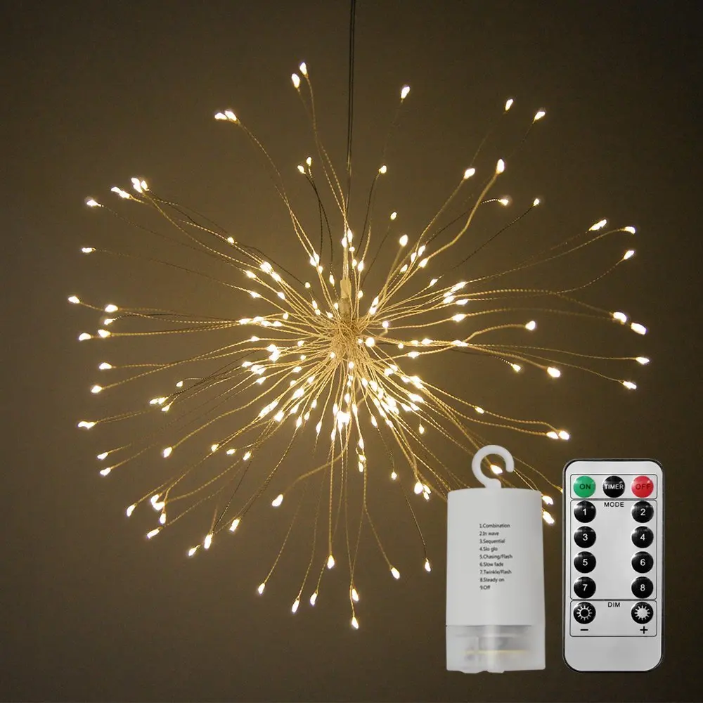 200LED 8 режимов Starburst Гирлянда украшение фейерверк сказочные огни уникальный
