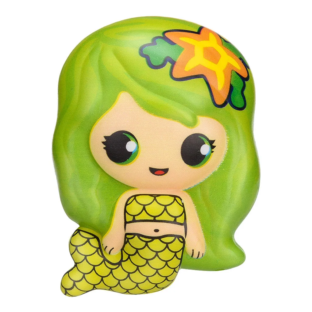 

4Pcs/1 Set Hot 2019 Fashion Kawaii Adorable Mermaid Soft Squeeze Toy Slow Rising Doll Stress Reliever Scented Kids Gift Fun