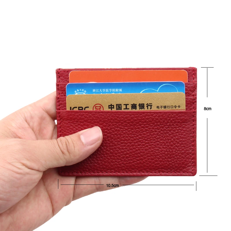 Модный тонкий чехол для банковских карт из натуральной кожи мини-кошелек мужчин