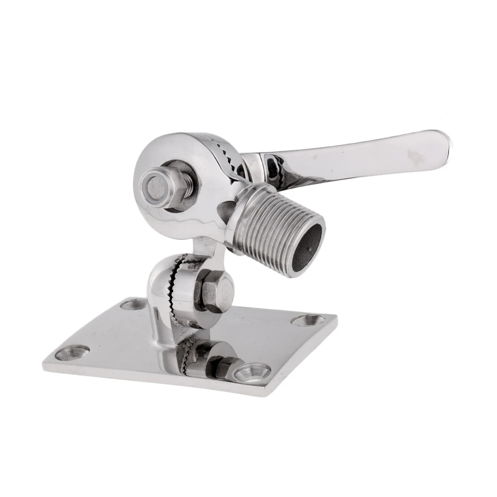 Marine Stainless Steel Ratchet Rail Mount Adjustable Antenna Base for Kayak Canoe Fishing Boats Replacement Parts Accessory | Спорт и