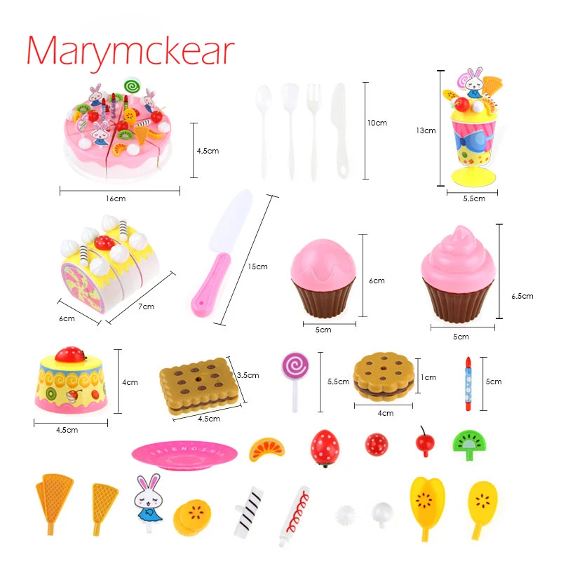 Розовый торт на день рождения кухня Enfant дети поддельная еда девочки игрушки для 3