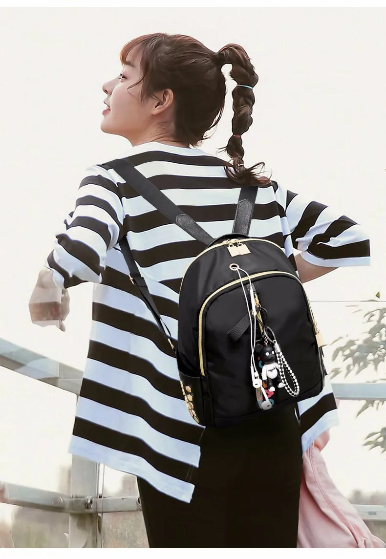

Bear pendant bag 2018 New women bag Girls Travel Mini Backpack Korean travel shopping small backpack Fashion bag LLH691