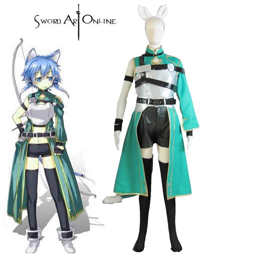 

Unisex Anime Cos Sword Art Online Knights of Blood SAO ALO Asada Shino Sinon Cosplay Costume Set