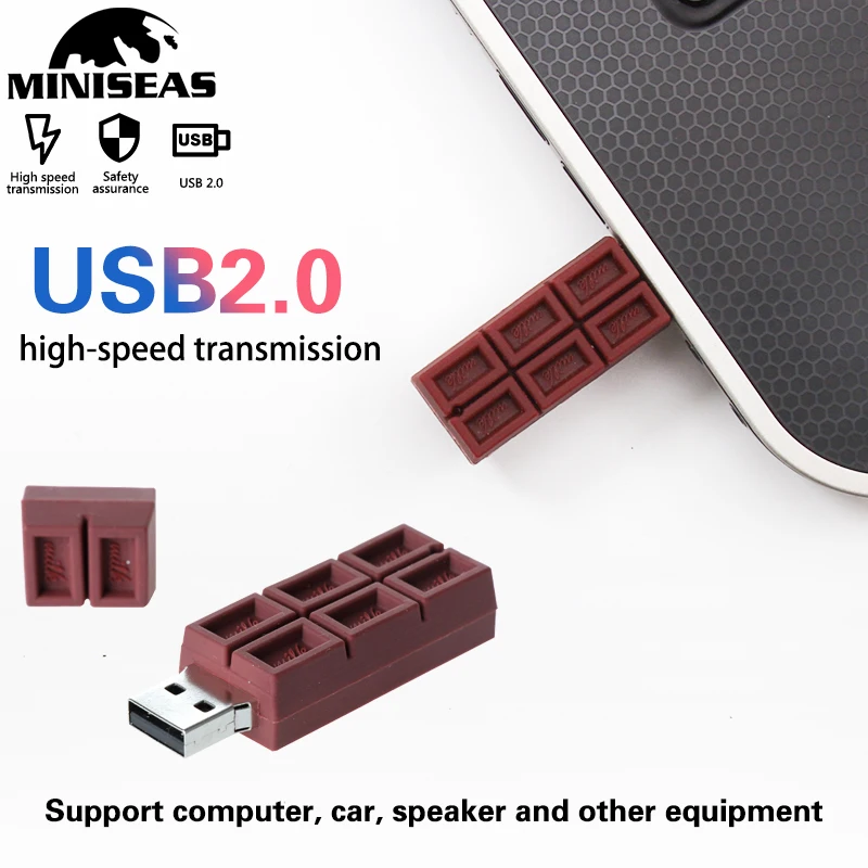 Usb флеш накопитель Miniseas Chocolate 4 ГБ/16 ГБ/8 ГБ/32 ГБ/64 Гб/128 ГБ usb карта памяти высокое