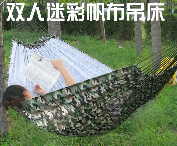 200*150cm Outdoor Portable 2 People camping Hammock sleeping bag Swing Set Parachute Indoor Camouflage Thicken Canvas | Спорт и