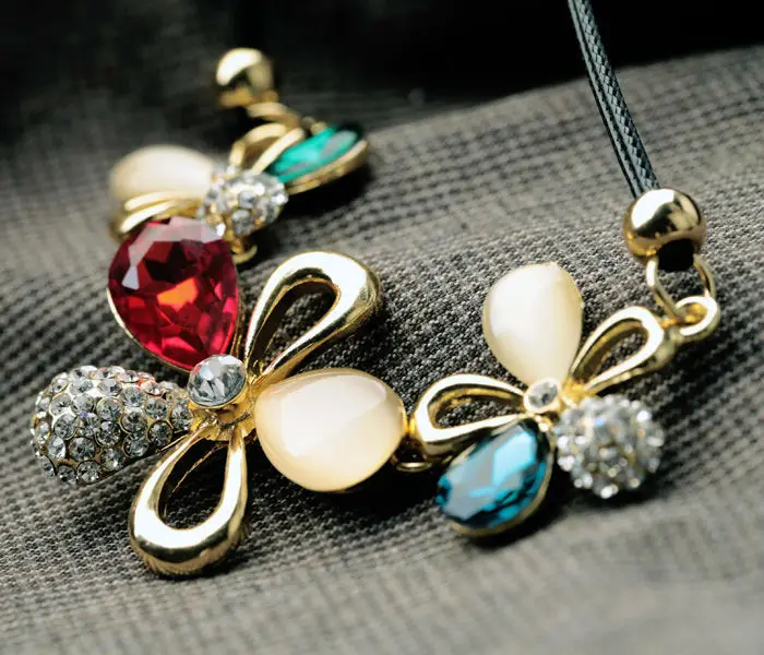 Оптом цена разные Цвета простой Для женщин смолы Стекло веревку цепи Цветок