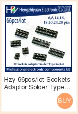 IC розетки DIP8 DIP14 DIP16 DIP18 DIP20 DIP28 DIP40 булавки круглое отверстие 2,54 PCB разъем DIP разъем на возраст 6, 8, 14, 16, 18, 20, 28 32 40 pin-код