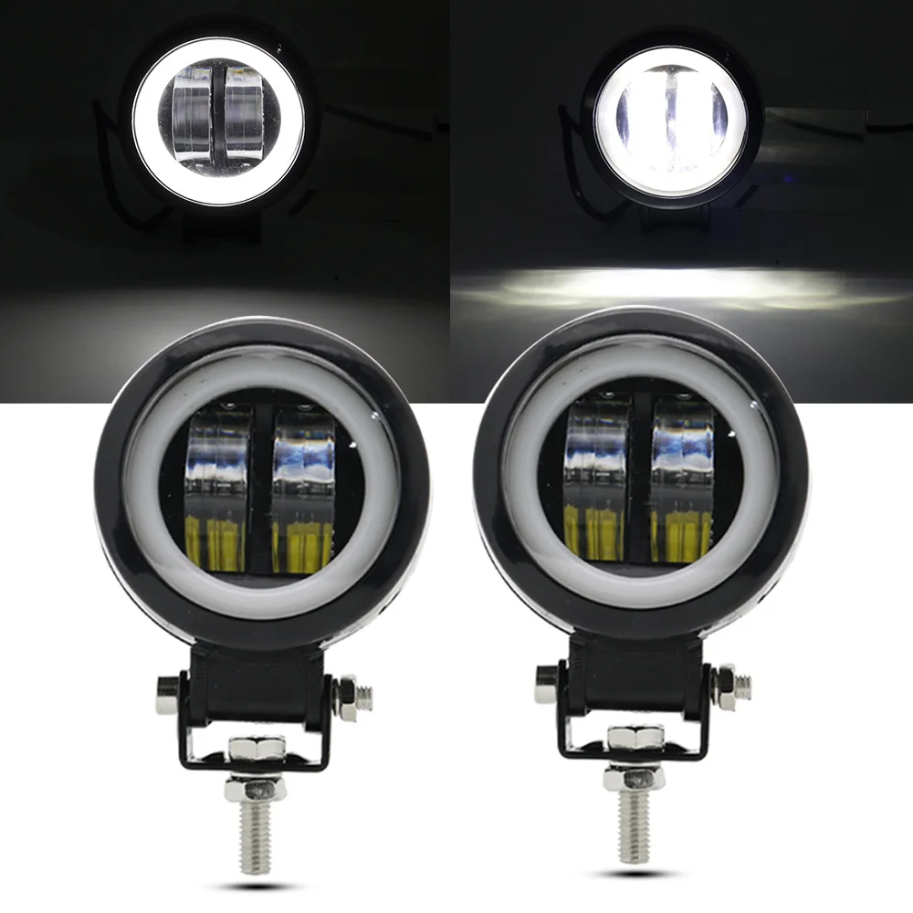 2pcs Round Light Лидер продаж 20 Вт точечная Светодиодная рабочая лампа дальнего света Противотуманные светильник для автомобиля для трактора, прицепа, грузовика внедорожник Offroads Лодка светодиодный рабочий светильник 12V - Цвет: 2pcs Round Light