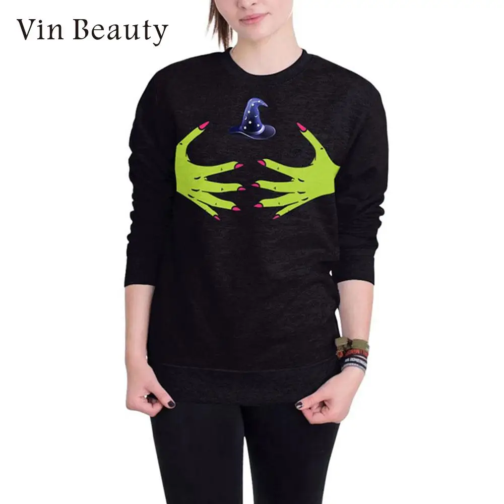 Хэллоуин толстовки одежда с длинным рукавом Верхняя модные мягкие S-XL шею