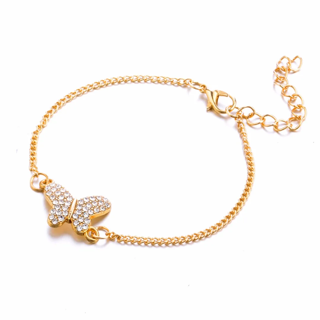 Женский комплект ювелирных изделий pulseira feminina 4 шт./компл. браслет с бабочками из