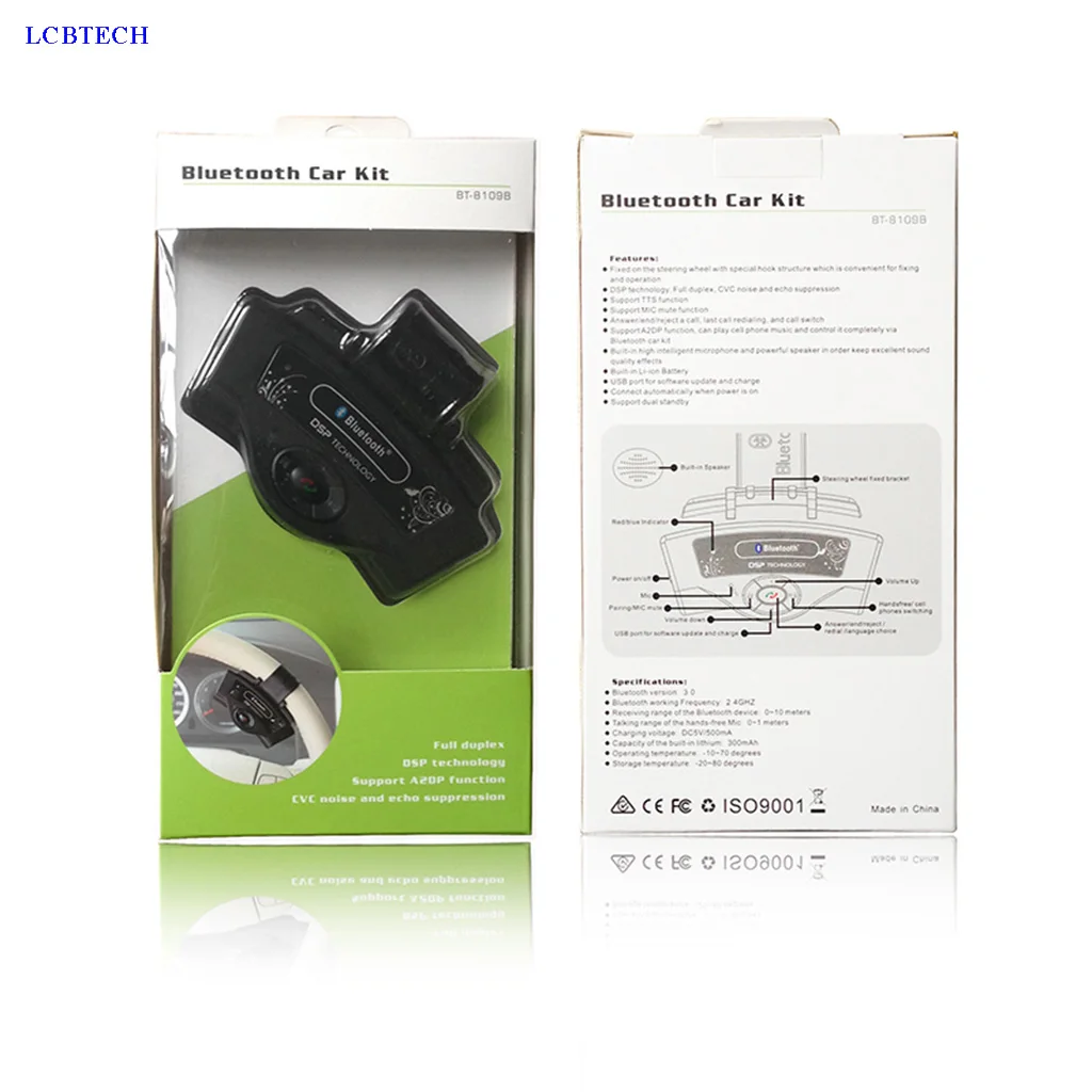 Портативный Bluetooth автомобильный комплект с рулевым колесом громкой связи