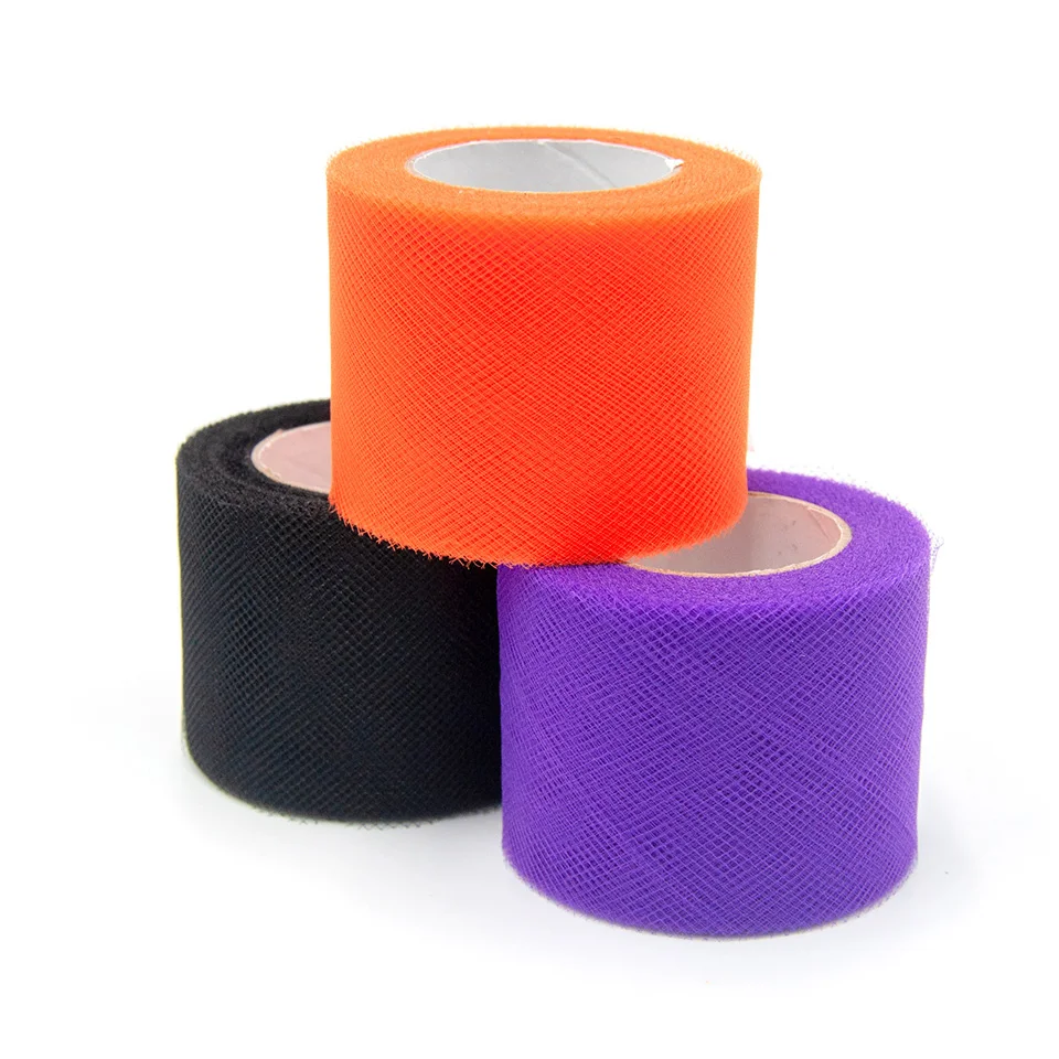 Nicro 3 шт./компл. 25 ярдов для Хэллоуина, черный, оранжевый, фиолетовый, рулон тюля юбка-пачка сделай сам/День Святого Валентина Декор украшение дома вечерние# Tul12