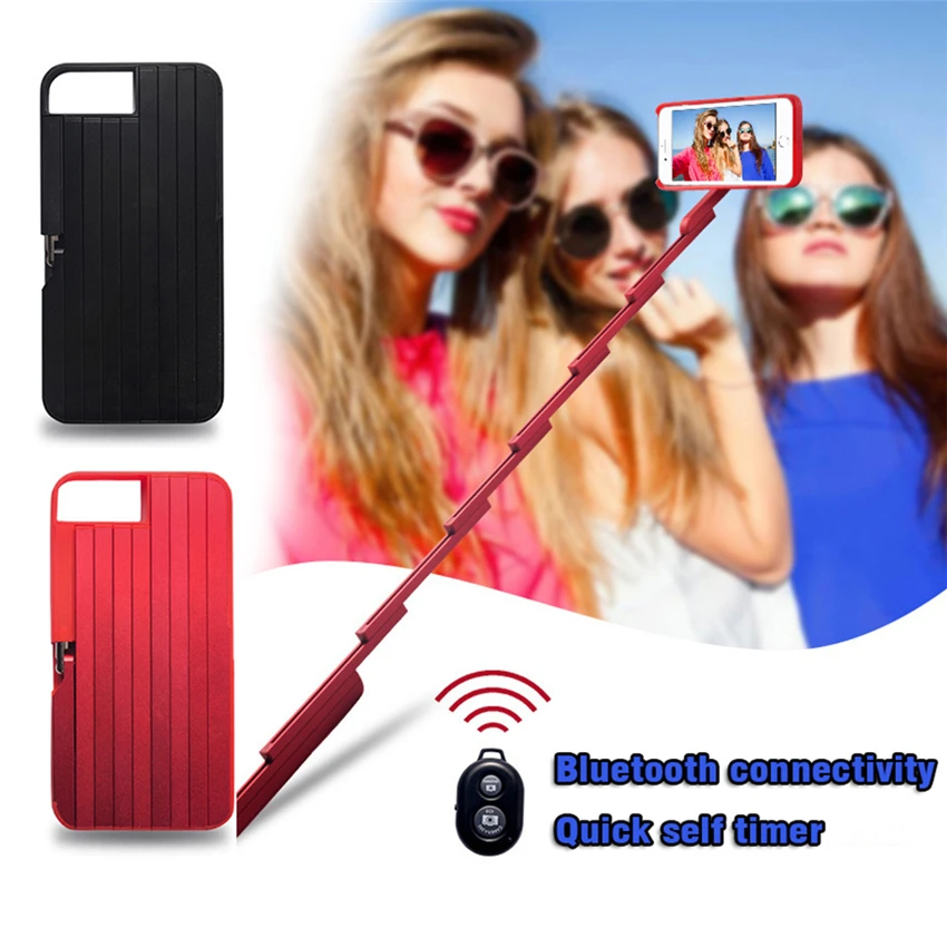 Bluetooth алюминиевая палка для селфи выдвижные чехлы телефонов iPhone 6 6S 7 8 Plus X