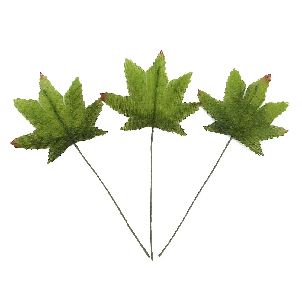 

24pcs/lot Artificial Maple Leaves Simulation Nylon Eucalyptus Leaves Wedding Gift Flower Accessories For DIY Scrapbooking