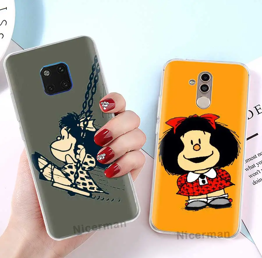 Силиконовый чехол из ТПУ для huawei mate 30 5G 10 20 Lite P30 P20 Pro Чехол Mafalda мультяшный мягкий прозрачный чехол