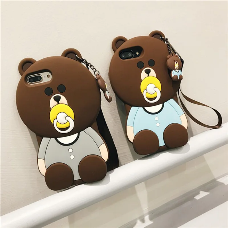 3D милый медведь для huawei P20 Pro Lite чехол P10 P8 P9 мягкий резиновый силиконовый медведь для mate 10 Pro 9 Honor задняя крышка Nova 3E 3