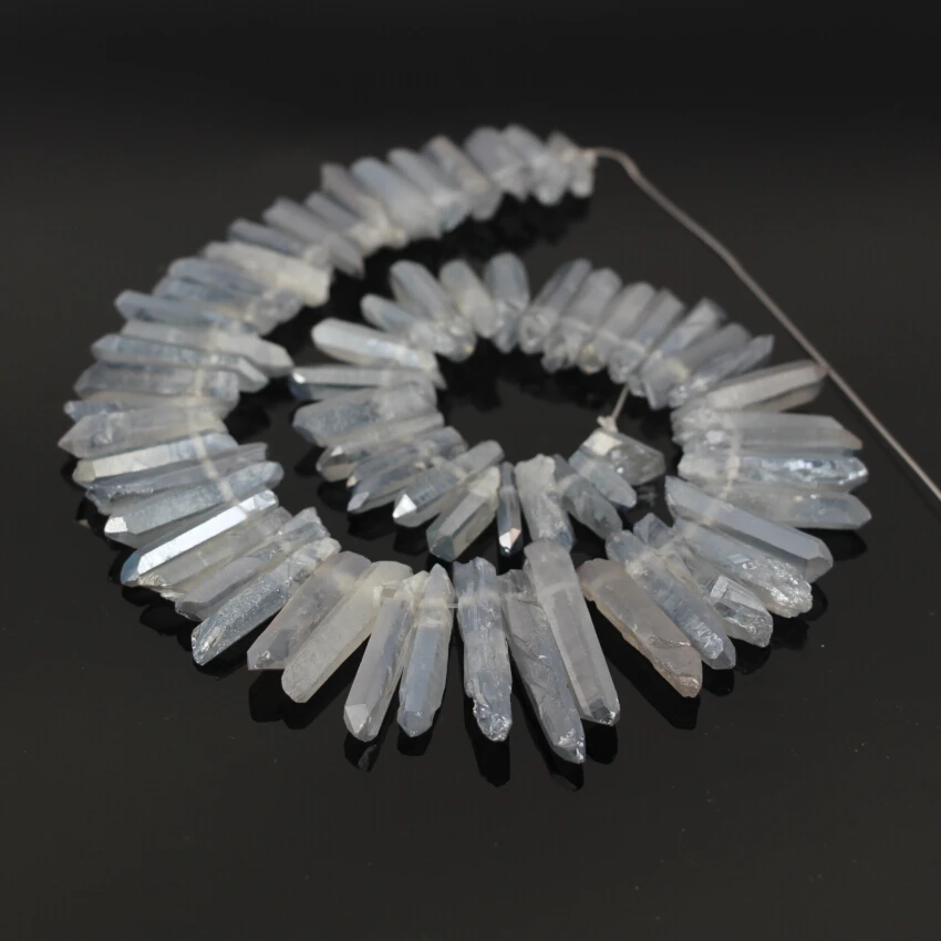 Необработанные титановые Синие Серые кристаллы кварцевые точечные подвесные