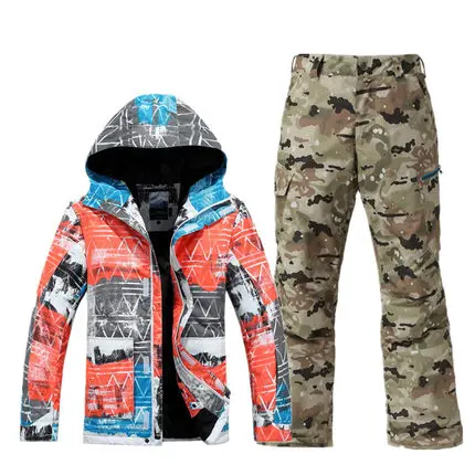 Новый зимний мужской лыжный костюм GSOU ветрозащитный водонепроницаемый уличный