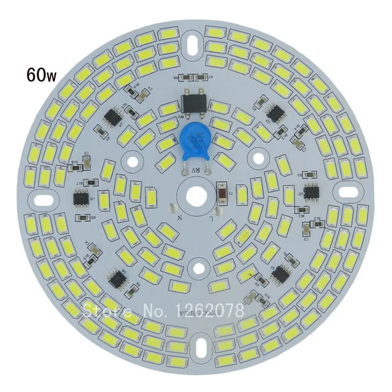 3 Вт 5 7 9 12 15 18 25 30 40 60 100 установлен чип без водителя SMD5730 2835 и драйвер IC. Алюминиевая