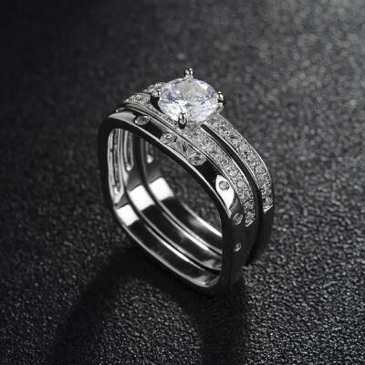 AAA качественные Серебристые микро проложить прозрачный кубический циркон наборы