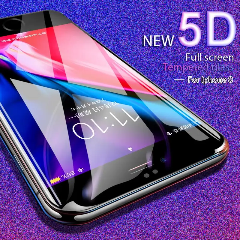 Защитное стекло HUKU 5D с полным покрытием экрана для iPhone 7 6 6S 8 Plus X Xs Max XR 11 Pro