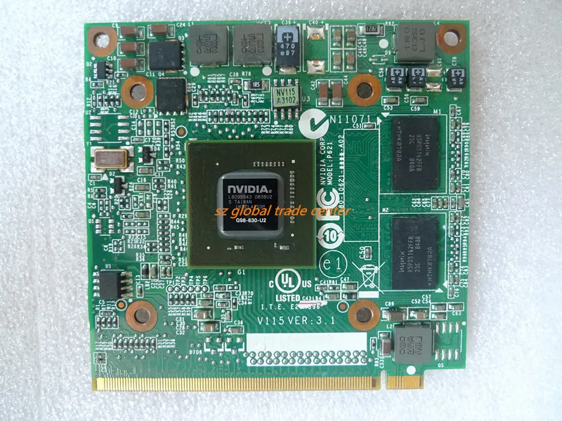 Оригинальная восстановленная видеокарта NVIDIA GeForce 9300 9300M GS G98-630-U2 DDR2 256 Мб 64Bit MXM II